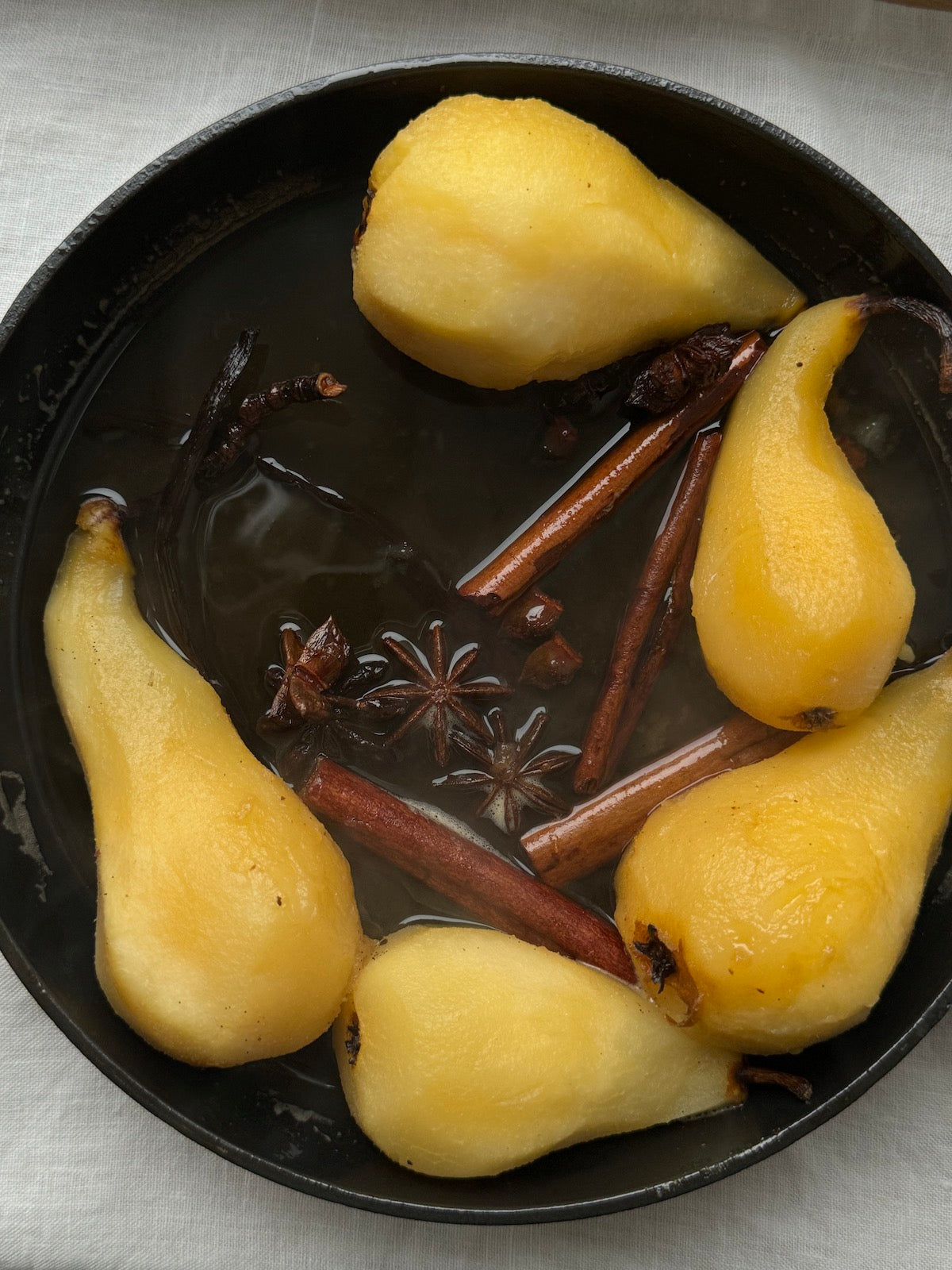 POACHED PEARS - A RECIPE INSPIRED BY COAT CHECK